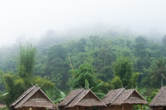 Huts near the mountain